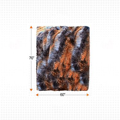 Cheer Collection Ultra Soft Faux Fur Throw Blanket Cozy Decorative Accent in Tie-Dye Design