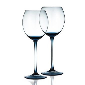 Berkware Luxurious Blue-Tinted Crystal Wine Glasses Set of 2, 13.3oz Premium Glassware
