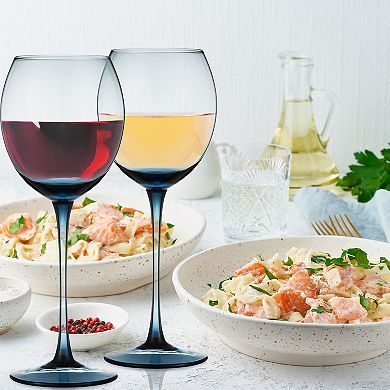 Berkware Luxurious Blue-Tinted Crystal Wine Glasses Set of 2, 13.3oz Premium Glassware