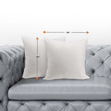 Cheer Collection Set of 2 Feather Down Throw Pillow Inserts for Couch Bed and Decorative Shams