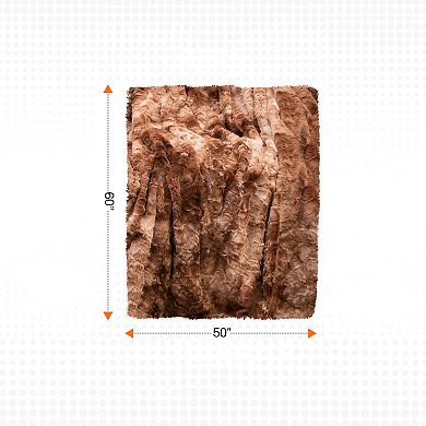 Cheer Collection Ultra Soft Faux Fur Throw Blanket Cozy Decorative Accent in Tie-Dye Design