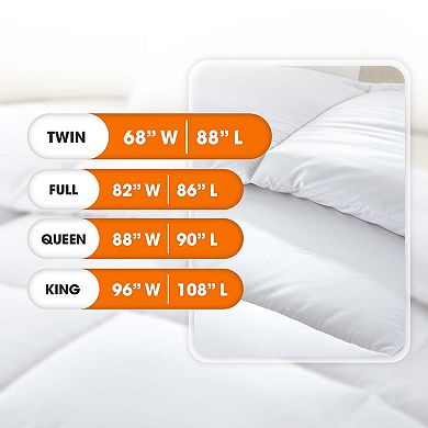 Cheer Collection Down Alternative Comforter Baffle Box Design Soft Plush White Bedding All Season