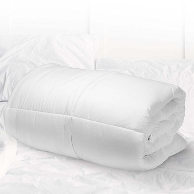 Cheer Collection Down Alternative Comforter Baffle Box Design Soft Plush White Bedding All Season