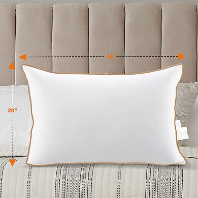 Cheer Collection Feather Down Sleeping Pillow with Cotton Shell for Soft, Supportive Daily Comfort