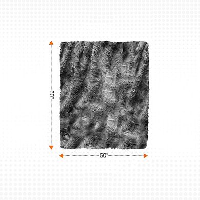 Cheer Collection Ultra Soft Faux Fur Throw Blanket Cozy Decorative Accent in Tie-Dye Design