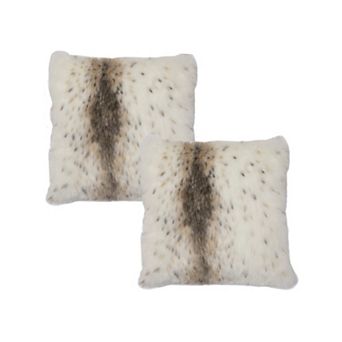 Cheer Collection Animal Print Faux Fur Throw Pillows Set of 2 with Washable Covers and Inserts