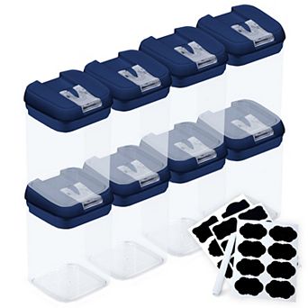 Cheer Collection 28oz Airtight Stackable Food Storage Containers Set of 8 with Marker and Labels