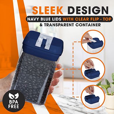 Cheer Collection 28oz Airtight Stackable Food Storage Containers Set of 8 with Marker and Labels