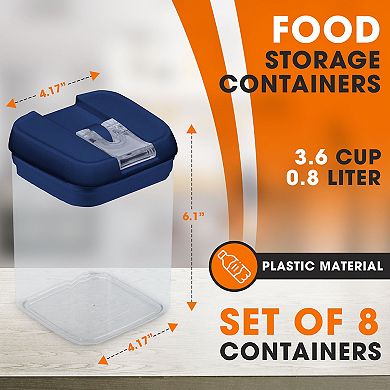 Cheer Collection 28oz Airtight Stackable Food Storage Containers Set of 8 with Marker and Labels