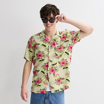 Men's SpongeBob Tropical Button-Down Shirt