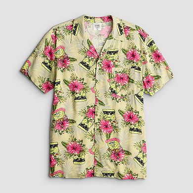 Men's SpongeBob Tropical Button-Down Shirt