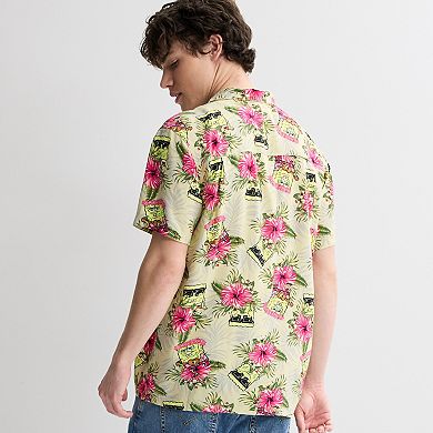 Men's SpongeBob Tropical Button-Down Shirt