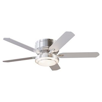 52" Modern Brushed Nickel 5-blade Flush Mount Smart Ceiling Fan with Light and App Control