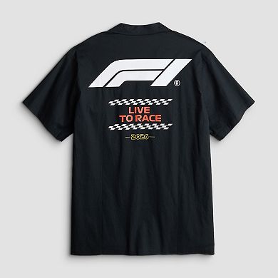 Men's Formula 1 Race Faster Workwear Short Sleeve Button-Down Shirt
