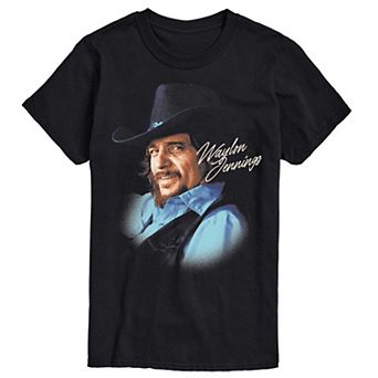 Big & Tall Waylon Jennings Portrait Oversized Graphic Tee
