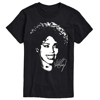 Big & Tall Whitney Houston Portrait Graphic Tee