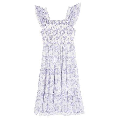 Girls 7-16 Rare Editions Floral Power Mesh Dress