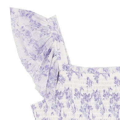 Girls 7-16 Rare Editions Floral Power Mesh Dress
