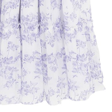 Girls 7-16 Rare Editions Floral Power Mesh Dress