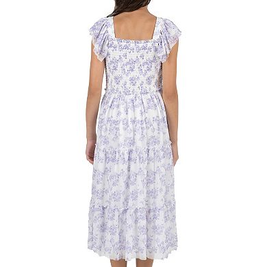 Girls 7-16 Rare Editions Floral Power Mesh Dress