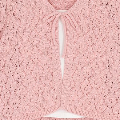 Girls 7-12 Tween Diva Crochet Cardigan & Tiered Skort 3-pc. Set