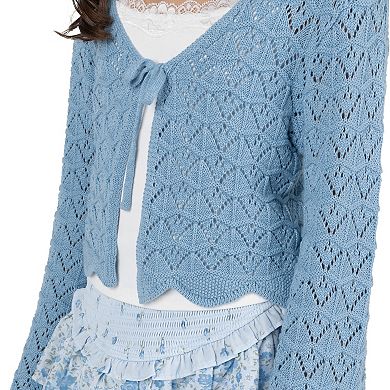 Girls 7-12 Tween Diva Crochet Cardigan & Tiered Skort 3-pc. Set