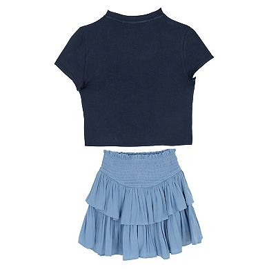 Girls 7-12 Tween Diva 2-pc. Graphic Tee & Tiered Skort Set