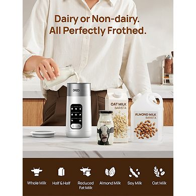 DREO 9-oz. 8-in-1 Electric Milk Frother & Foam Maker