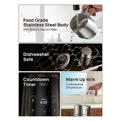 DREO BaristaMaker 15-oz. All-in-1 Electric Milk Frother