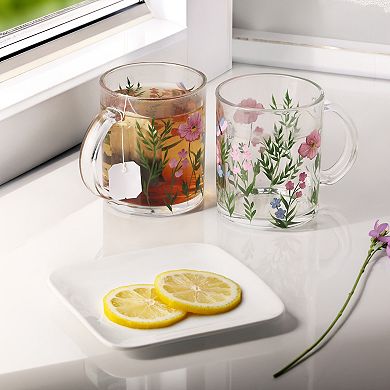 Home Essentials S2 Floral Hand-Painted Mugs