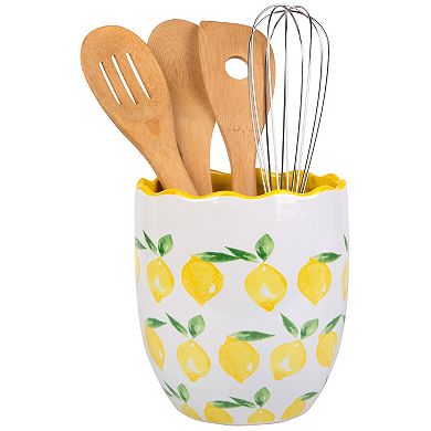 Home Essentials Lemon Ceramic Utensil Crock