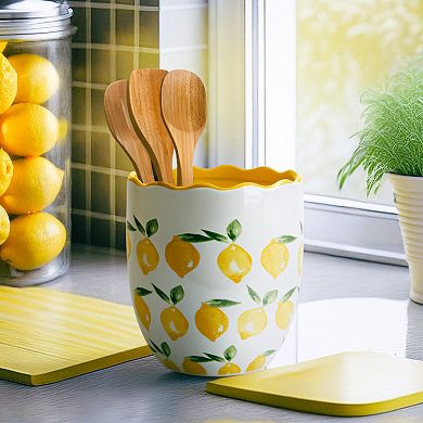 Home Essentials Lemon Ceramic Utensil Crock