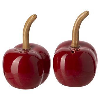 Home Essentials 2 pc Figural Cherries Salt & Pepper Shakers Set