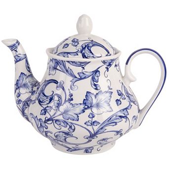 Home Essentials Blue Chintz Teapot