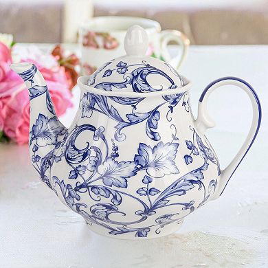 Home Essentials Blue Chintz Teapot