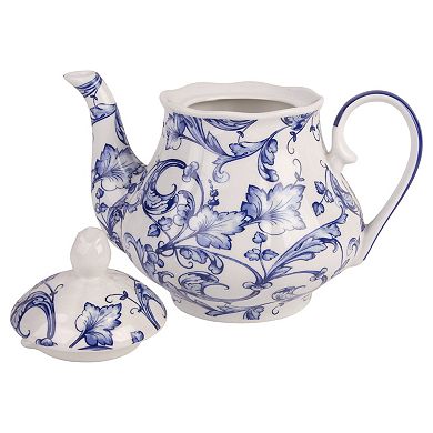 Home Essentials Blue Chintz Teapot