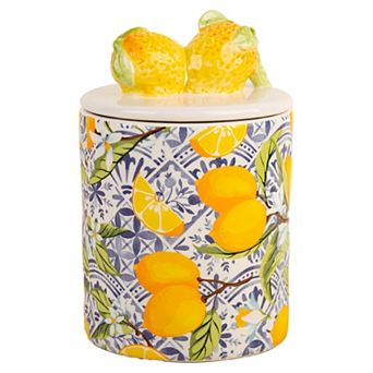 Home Essentials Lemon Print Stoneware Canister