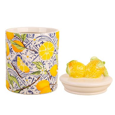 Home Essentials Lemon Print Stoneware Canister
