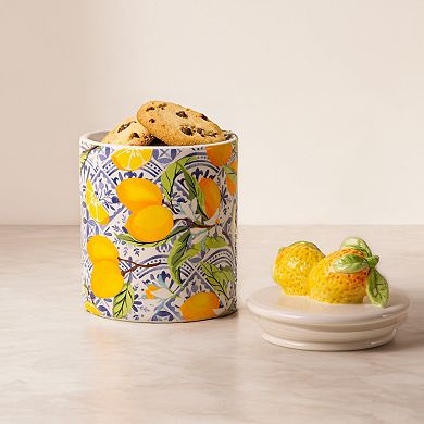 Home Essentials Lemon Print Stoneware Canister