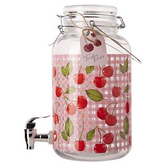Home Essentials Gingham Cherry 1-Gallon Beverage Dispenser