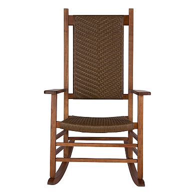 Shine Company Weather-Resistant Rattan-Back 2-pc. Rocking Chair Set