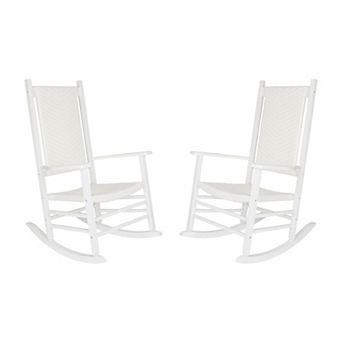 Shine Company Weather-Resistant Rattan-Back 2 pc Rocking Chair Set