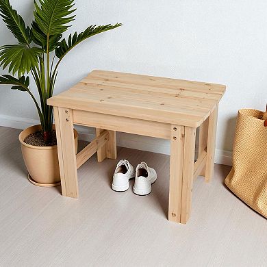 Shine Company Backless Wooden Outdoor Garden Patio Bench