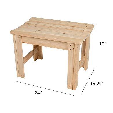 Shine Company Backless Wooden Outdoor Garden Patio Bench