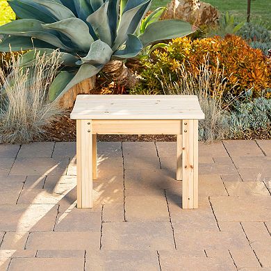 Shine Company Backless Wooden Outdoor Garden Patio Bench