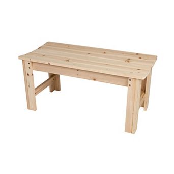 Shine Company Backless Wooden Outdoor Garden Patio Bench