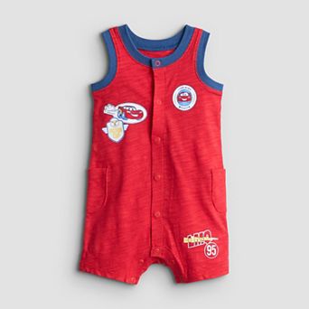 Baby Boy Jumping Beans® Cars Tank Snap Up Romper with Pockets