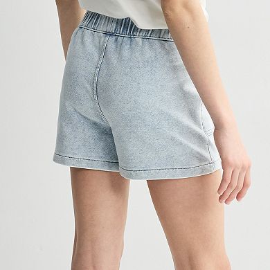 Girls 7-16 Vanilla Star Patch Pocket Knit Shorts