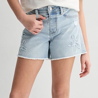 Girls 7-16 Vanilla Star Flower Applique Shorts
