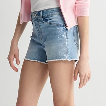 Girls 7-16 Vanilla Star Rhinestud Adjustable Shorts